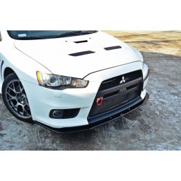 Накладка сплиттер на передний бампер вариант 2 на Mitsubishi Lancer X Evo